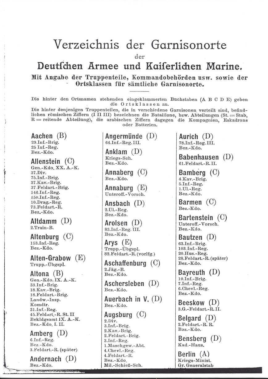 Garnisonsorte – Seite 1