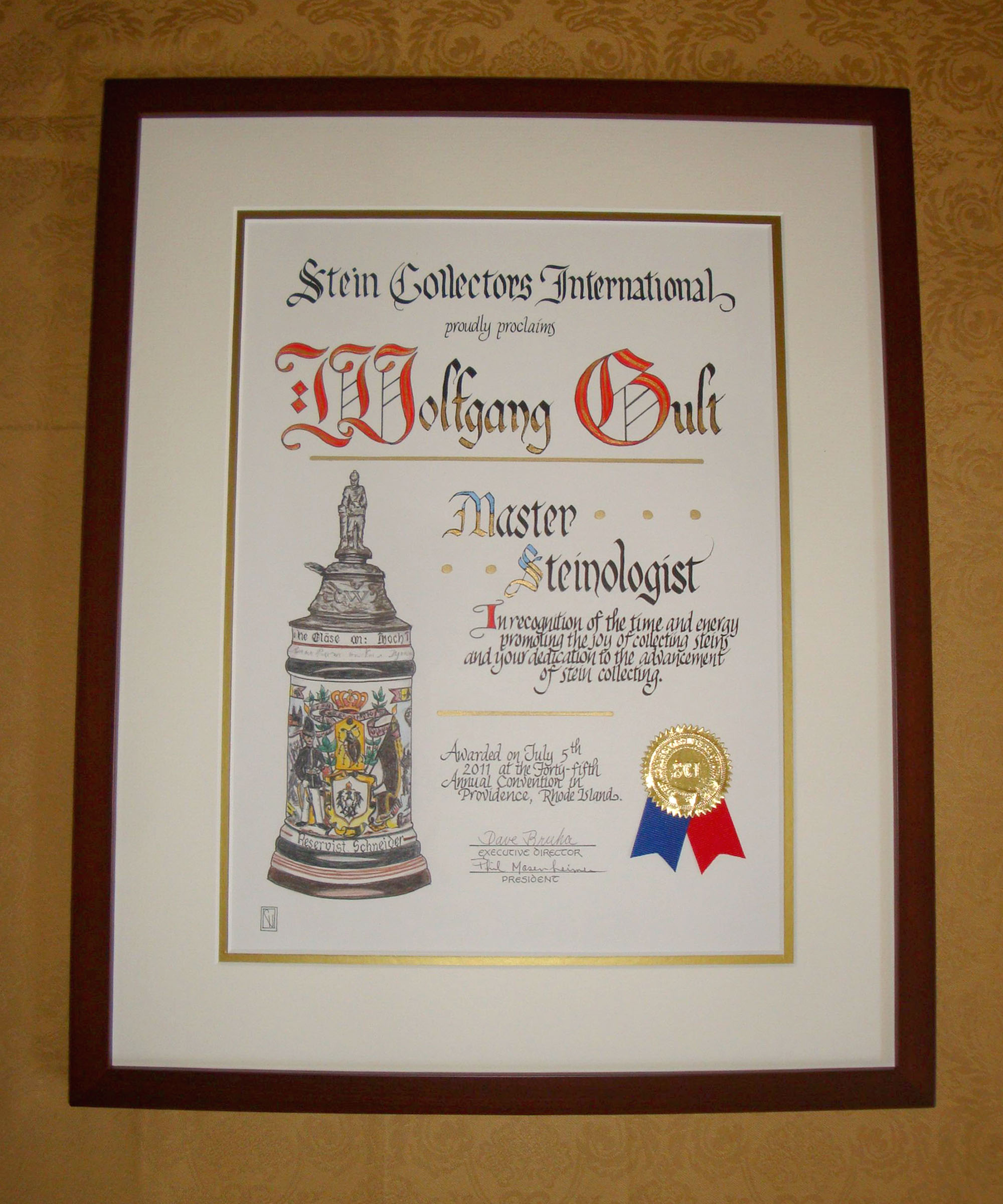 Master Steinologist Urkunde 2011 – Wolfgang Gult